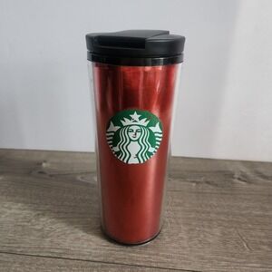 2020 Starbucks Travel‎ Mug 16 oz Grande Red Acrylic Insulated Tumbler Flip Lid